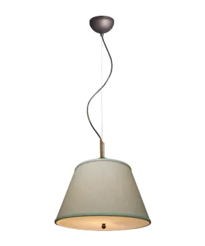 16"W Gold-laced Cafe Pendant Light with Textured Oatmeal Slotted Pendant Empire Shade and Diffuser