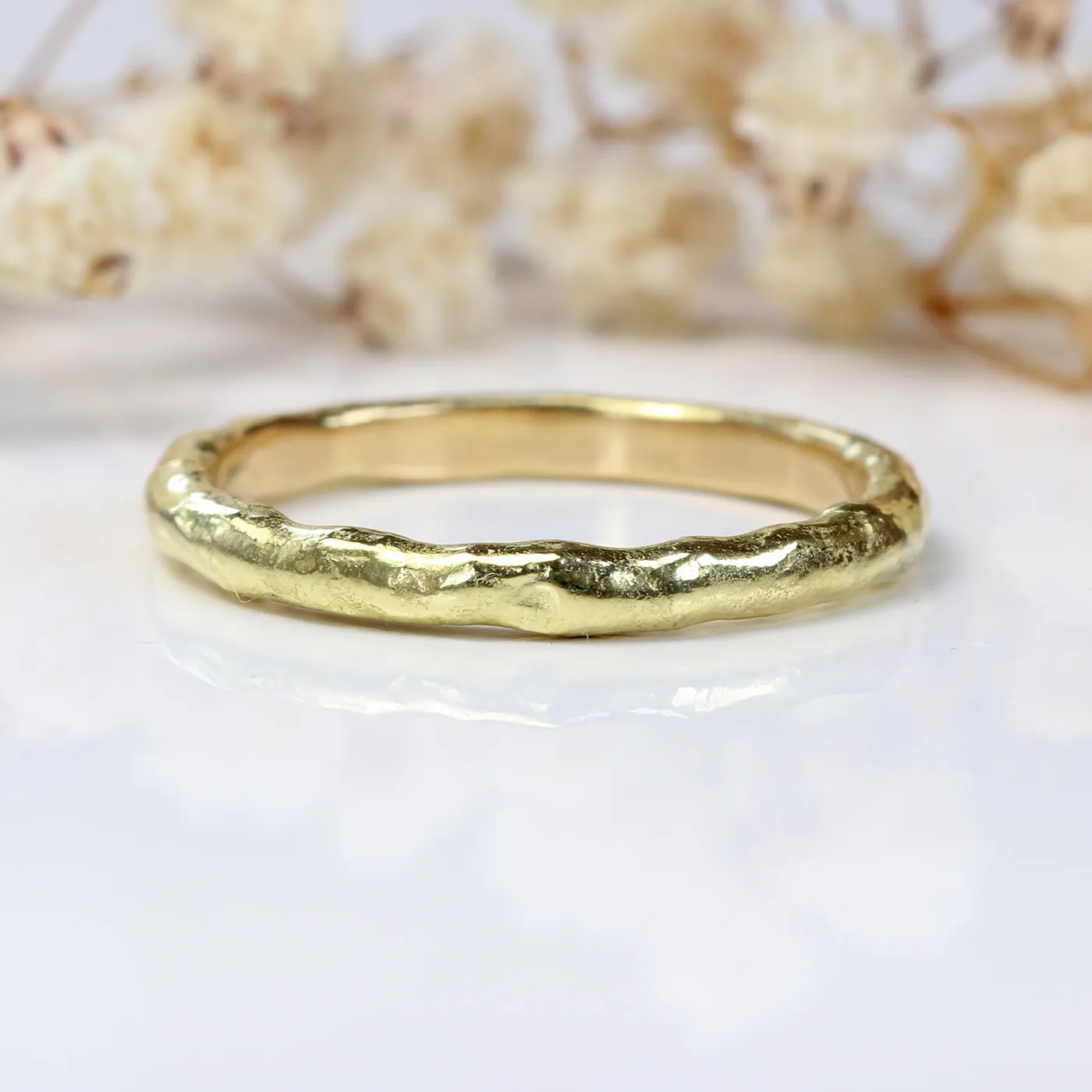 18ct Gold 2mm Mineral Wedding Ring
