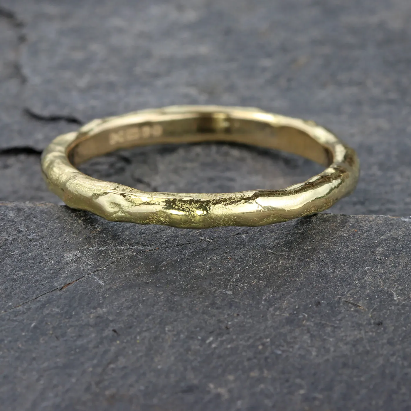 18ct Gold 2mm Mineral Wedding Ring