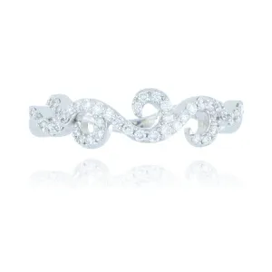 18ct White Gold 0.25ct Diamond Swirl Ring