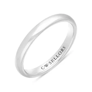 18ct White Gold 2.5mm Court Shaped Wedding Ring
