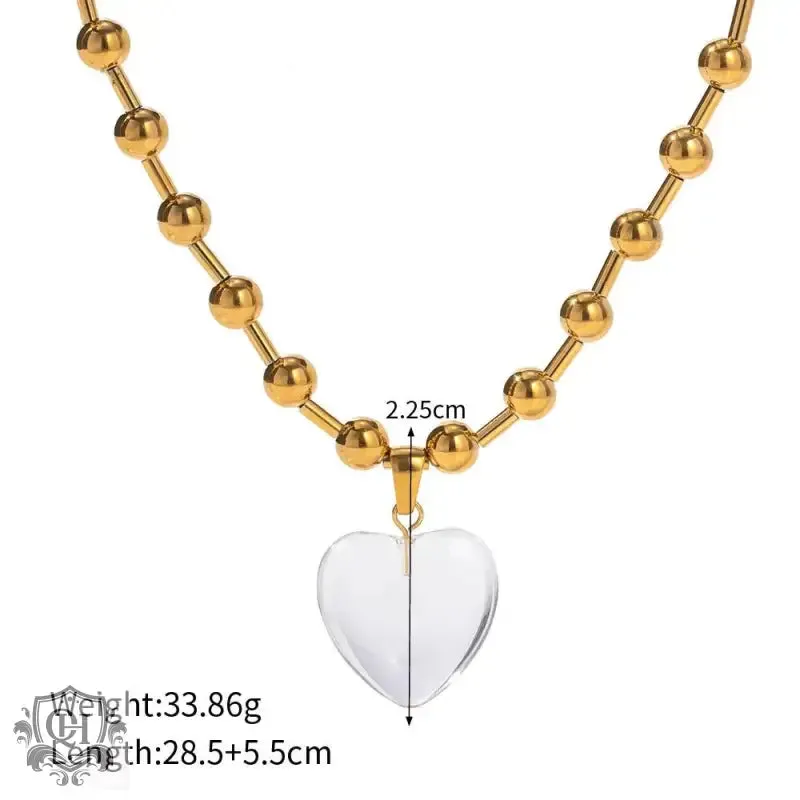 18K Gold Heart Beaded Necklace Or Bracelet