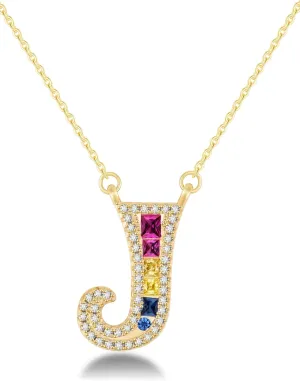 18K Gold Initial Necklaces for Women Dainty Gold Letter Necklace Rainbow A-Z Pendant Necklace Trendy Cute Personalized Name Necklace Gold Jewelry Necklace for Womens Gift
