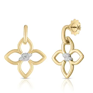 18k Yellow & White Gold 0.15 ctw Diamond Cialoma Flower Drop Earrings 8883411AJERX