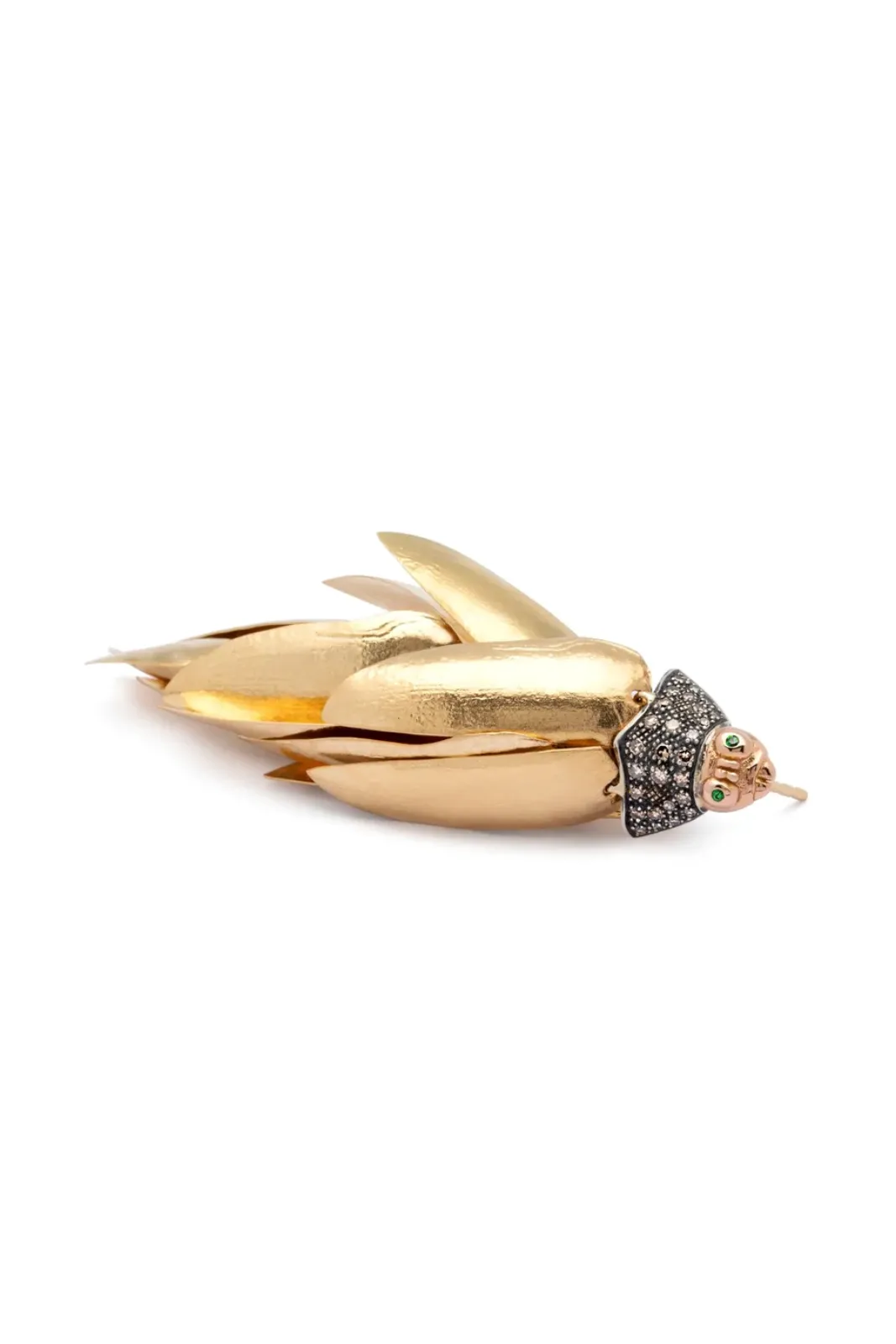 18K Yellow Gold Scarab Bunch Single Earring