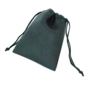 2 1/2" x 3 1/2" Black Leatherette Drawstring Pouch for Jewelry (12-Pack)