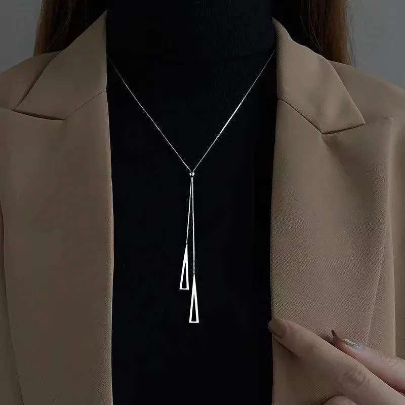 2024 Vintage Double Sided Heart Pendant Necklace For Women Girl Clavicle Chain Choker New Fashion Trendy Jewelry Gift Party