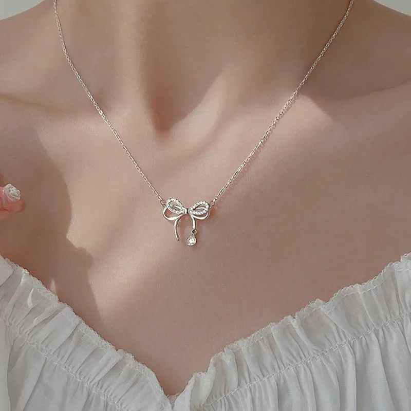 2024 Vintage Double Sided Heart Pendant Necklace For Women Girl Clavicle Chain Choker New Fashion Trendy Jewelry Gift Party