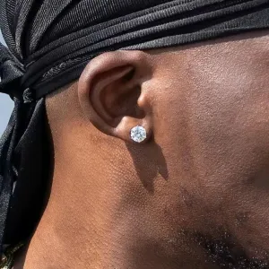 2.0/3.0 Carats VVS1 Moissanite 925 Sterling Silver Round Cut Earring Studs in White Gold