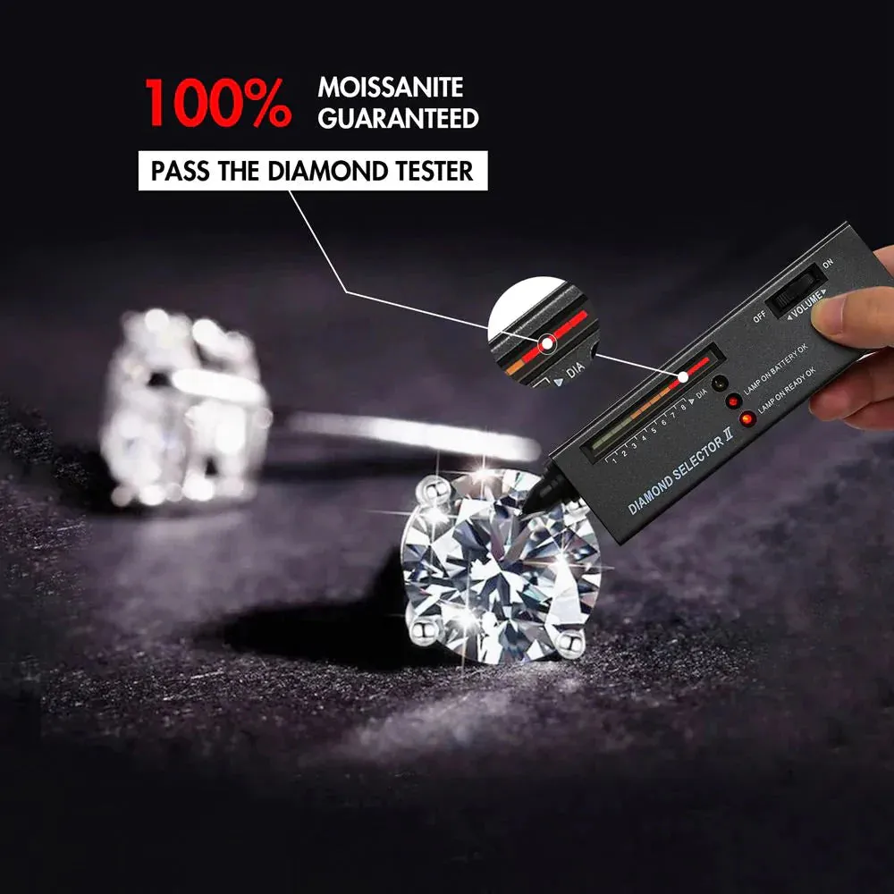 2.0/3.0 Carats VVS1 Moissanite 925 Sterling Silver Round Cut Earring Studs in White Gold