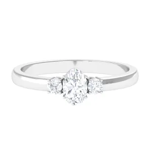 3 Stone Moissanite Minimal Promise Ring