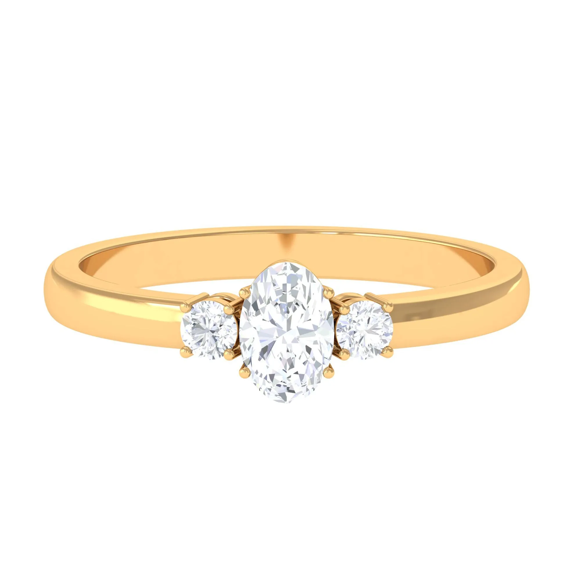 3 Stone Moissanite Minimal Promise Ring