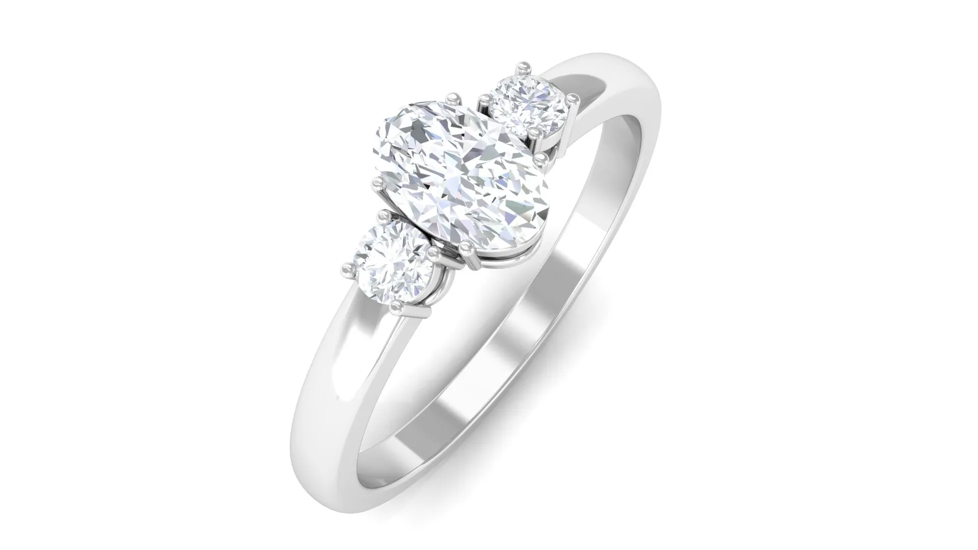 3 Stone Moissanite Minimal Promise Ring