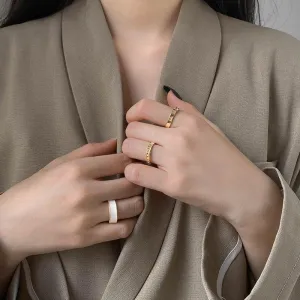3Pcs Elegant Twisted Chain Rings Set