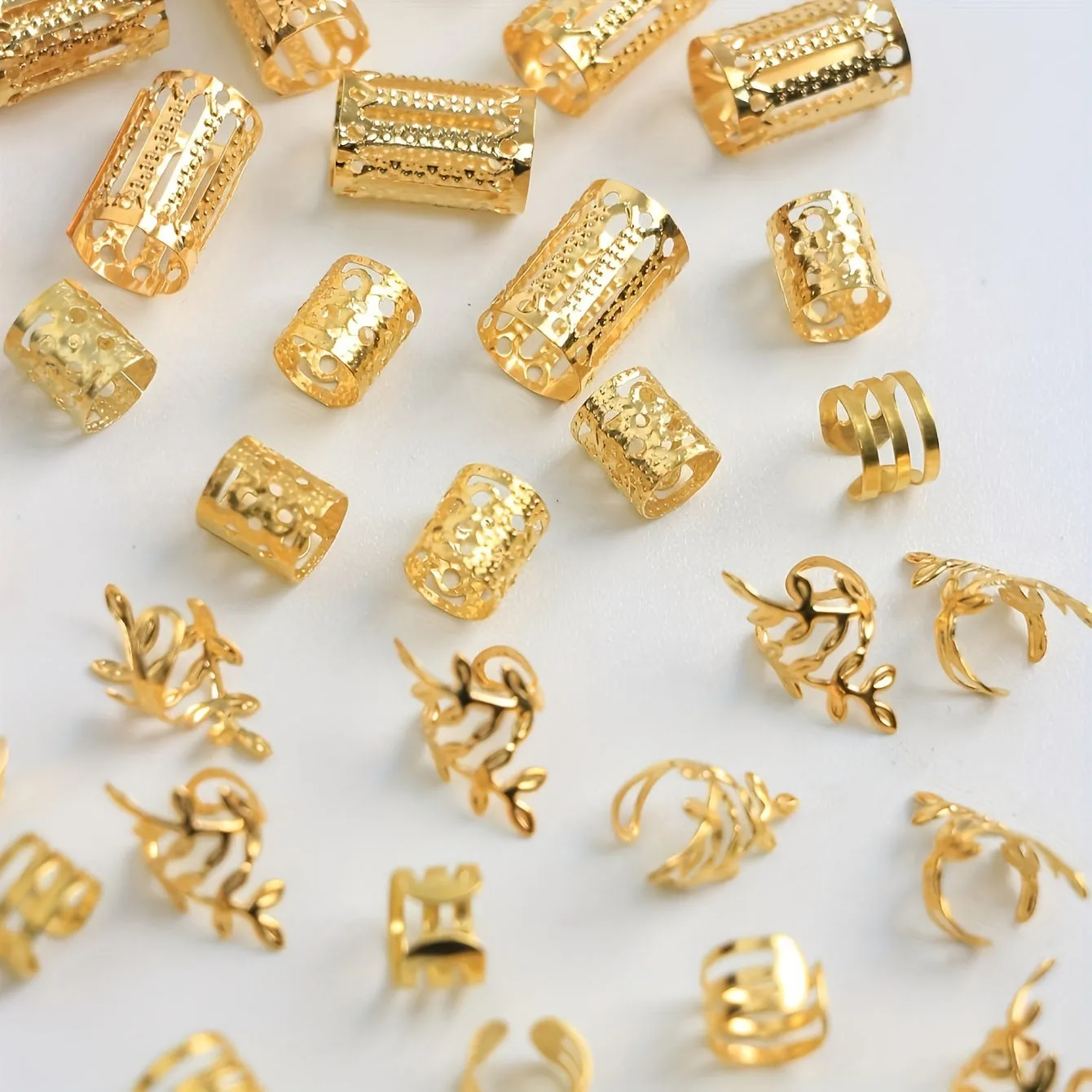 40pcs Hollow Braid Hair Rings Set