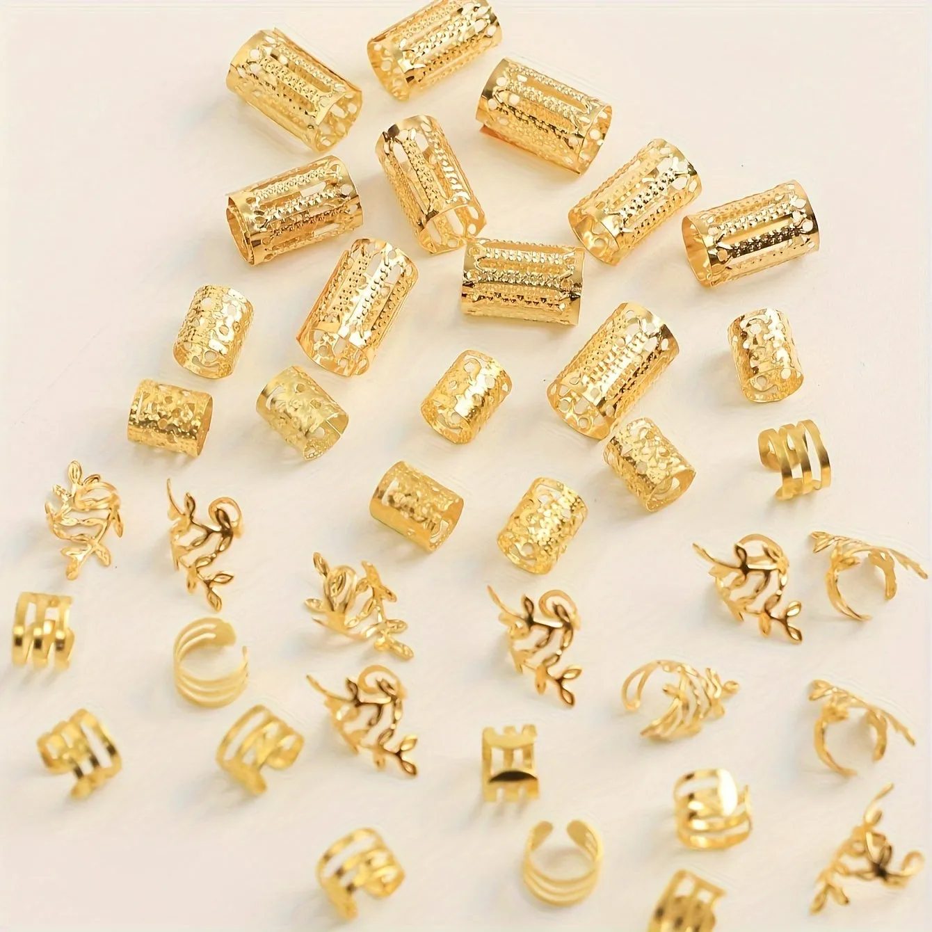 40pcs Hollow Braid Hair Rings Set