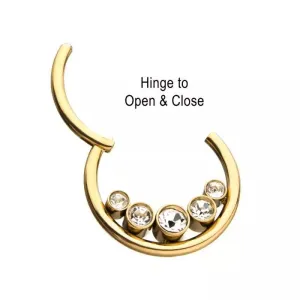 5 Bezel Set CZ Hinged Segment Rings