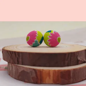60's inspired bold flower button studs