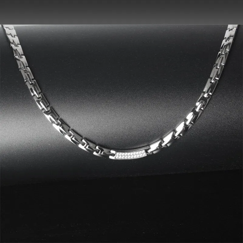 6MM Wide Chain Necklaces Rose Gold-Color Stainless Steel