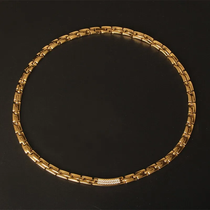 6MM Wide Chain Necklaces Rose Gold-Color Stainless Steel