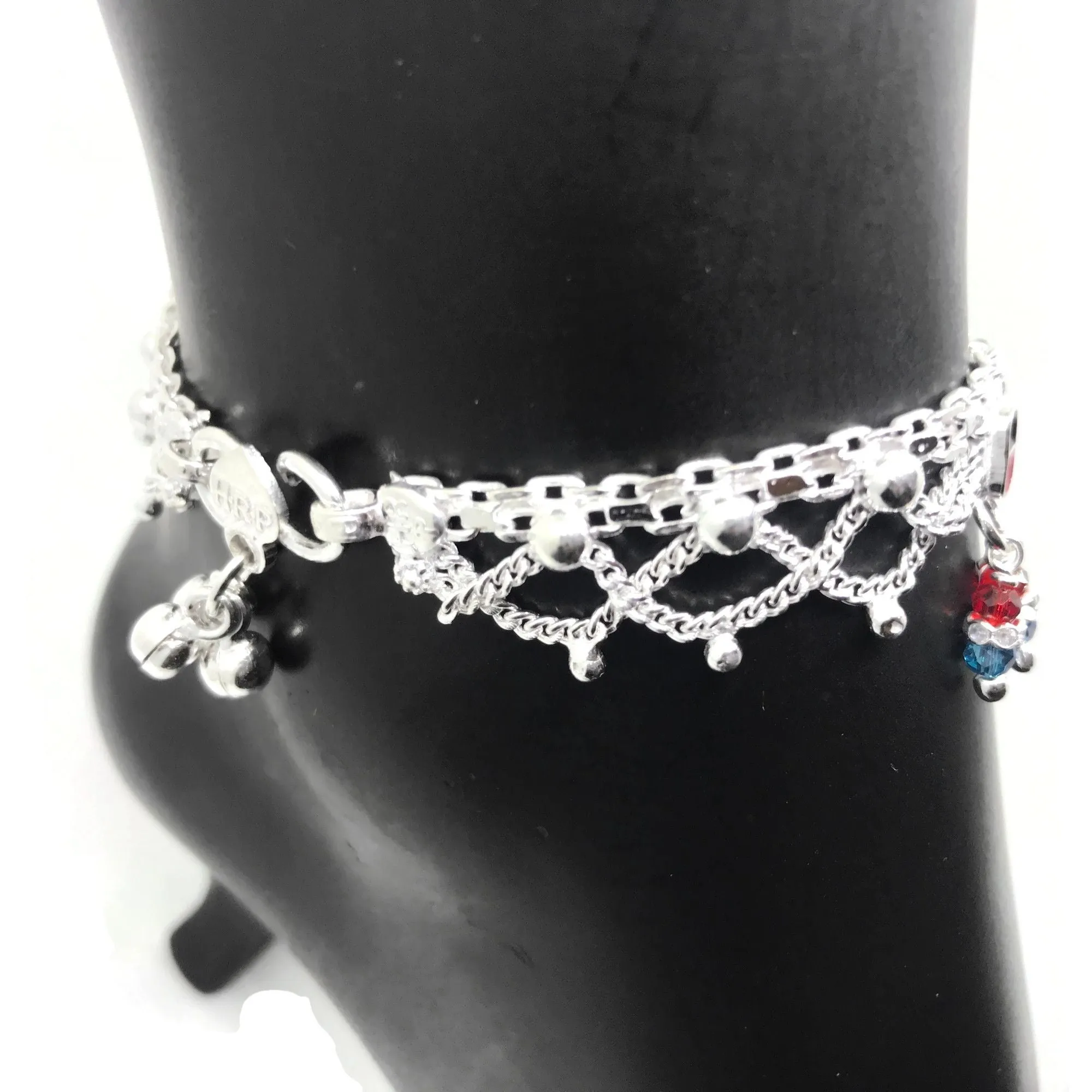 700 Silver Teens Traditional Anklet - #03
