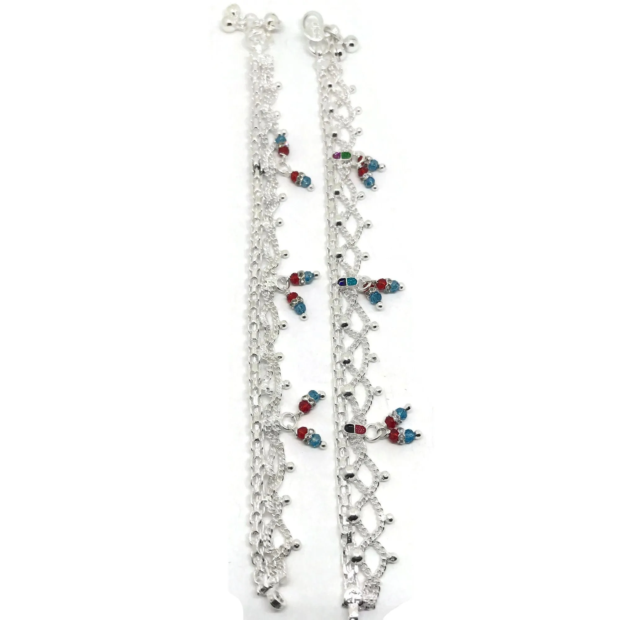 700 Silver Teens Traditional Anklet - #03