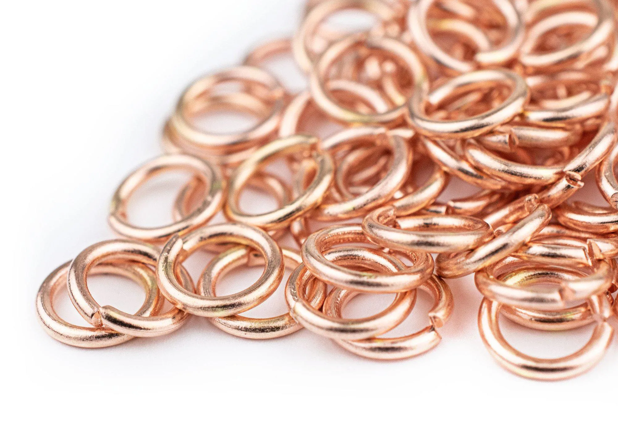 8mm Copper Round Jump Rings (Approx 100 pieces)
