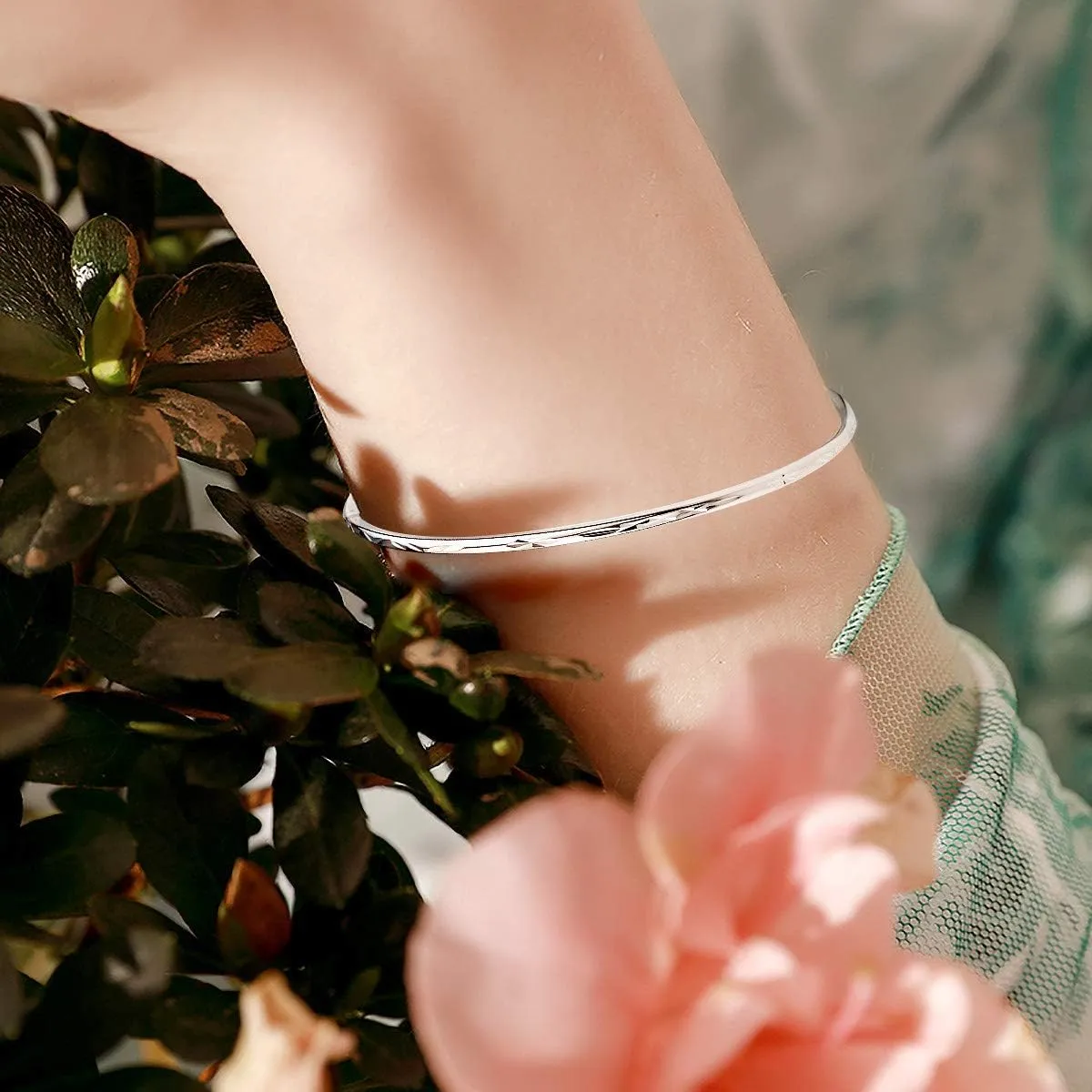925 Sterling Silver Bangle Bracelet Bangles for Women/Girls | Bangle Bracelets for Women | 925 Sterling Silver Bracelets for Women | Dainty Bracelets