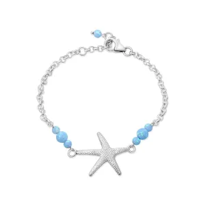 925 Sterling Silver Blue Opal Bracelets for Women - October Birthstone Bracelet Sterling Silver - Minimalist Bracelets for Women - Sterling Silver Bracelet - Beach Wedding Bracelets for Brides