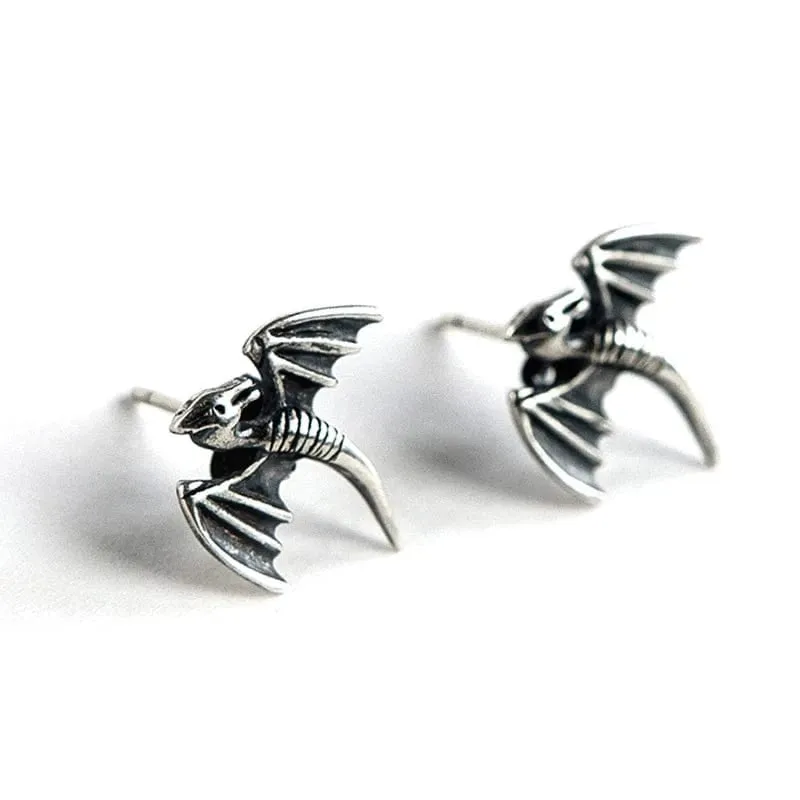 925 Sterling Silver Dragon Stud Earrings