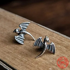 925 Sterling Silver Dragon Stud Earrings