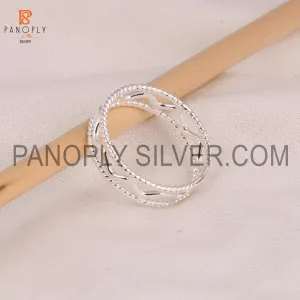 925 Sterling Silver Minimal Zig Zag Band Rings