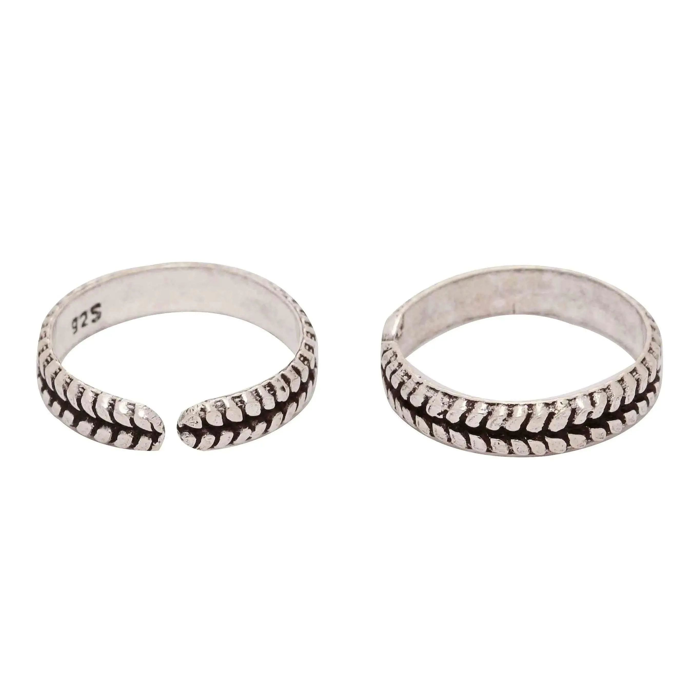 92.5 Sterling Silver Oxidized Minimal Toe Rings
