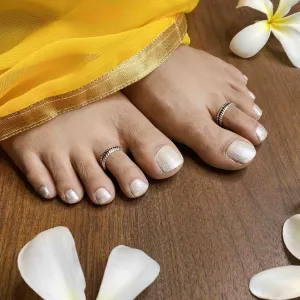 92.5 Sterling Silver Oxidized Minimal Toe Rings