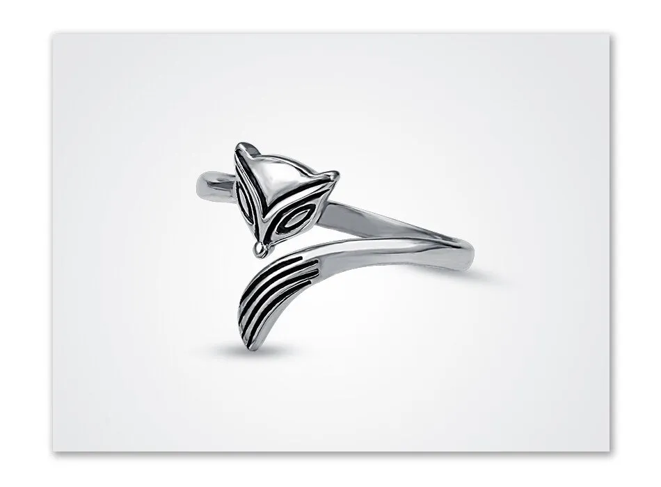 925 Sterling Silver Thai Silver Fox Ring