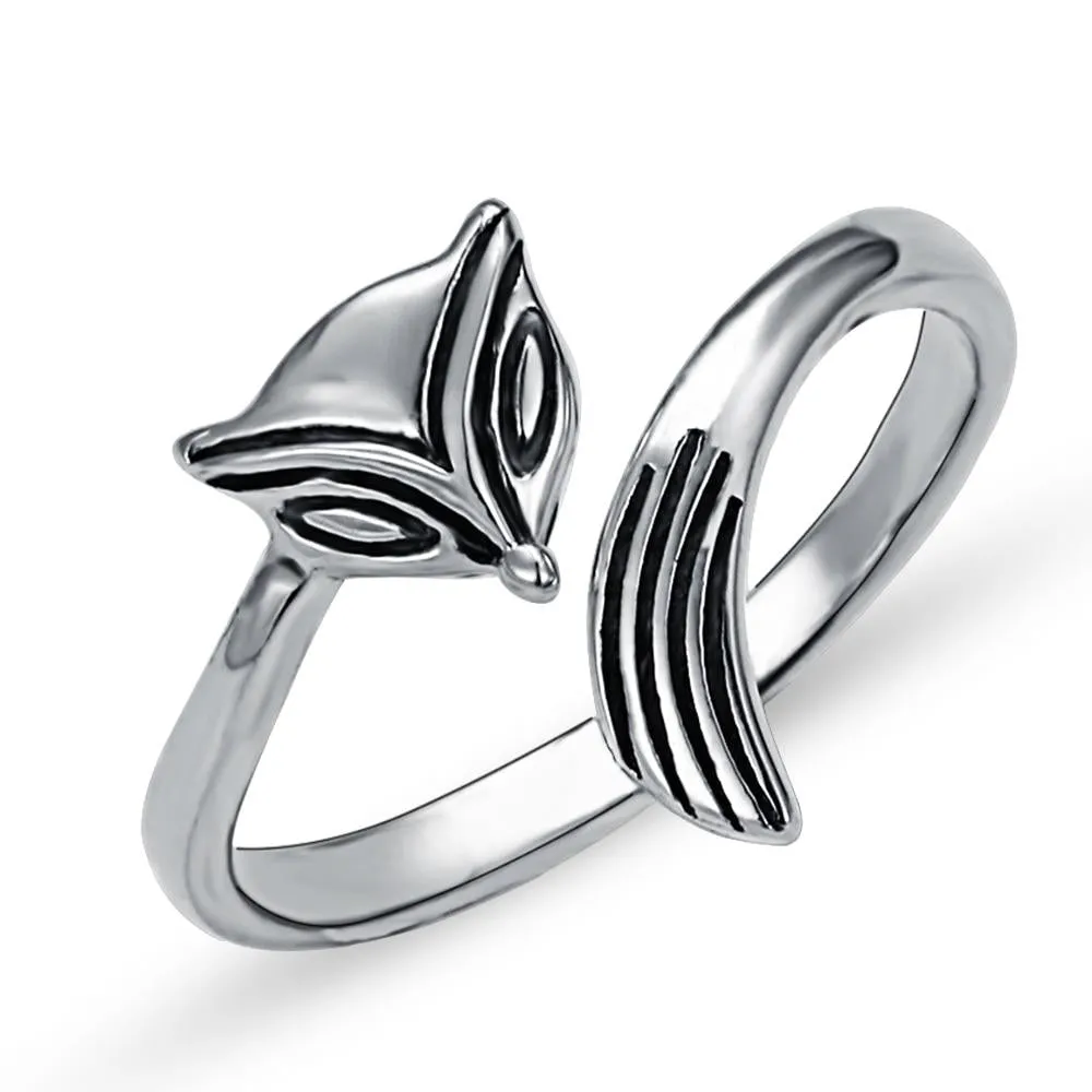 925 Sterling Silver Thai Silver Fox Ring