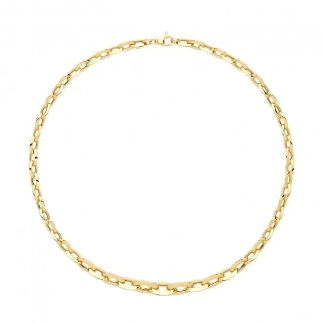 9ct Yellow Gold Oval Open Link Necklet NK373