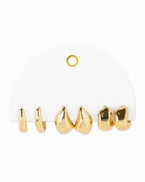 Abstract Bold Gold Hoop Set