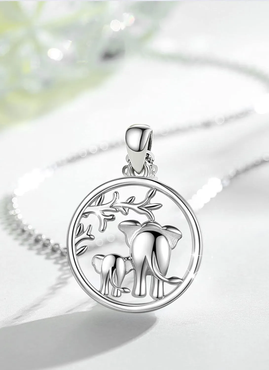 AEONSLOVE 925 Sterling Silver Animal Necklaces, Elephant/Sea Turtle/Highland Cow Pendant Necklaces Animals Jewelry Gifts for Women