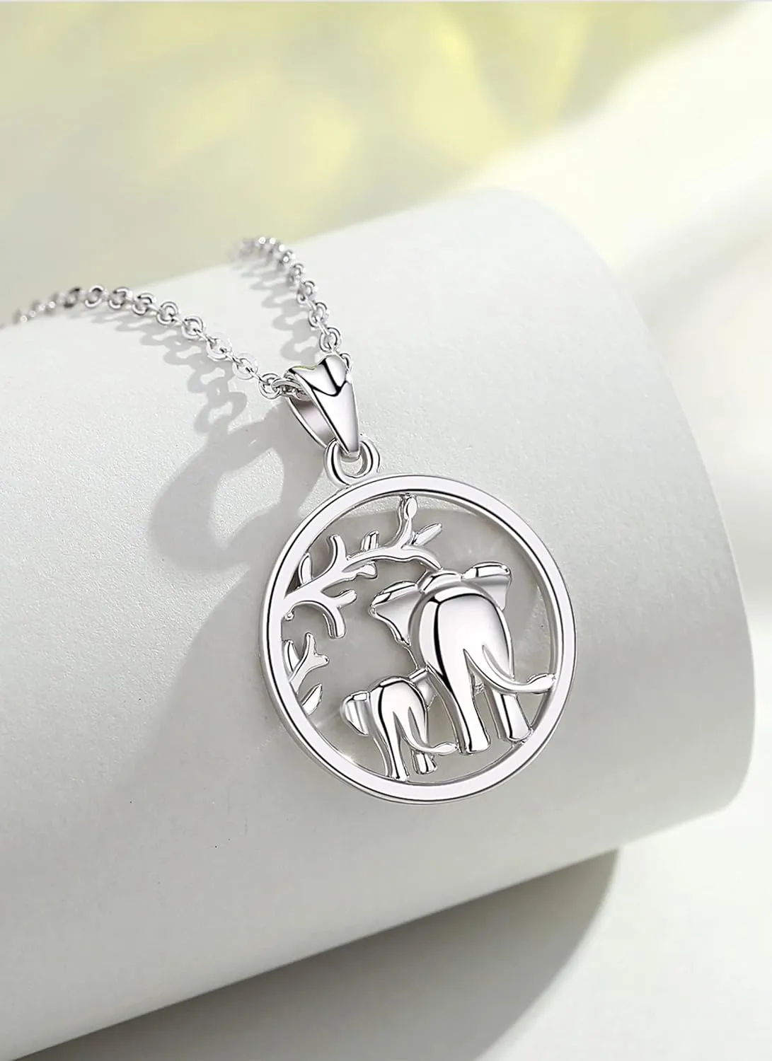 AEONSLOVE 925 Sterling Silver Animal Necklaces, Elephant/Sea Turtle/Highland Cow Pendant Necklaces Animals Jewelry Gifts for Women