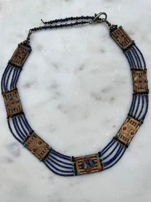 Afghanistan Beaded Plated Tribal Necklace