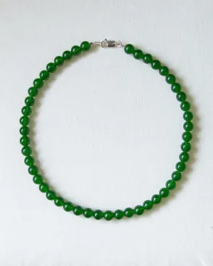Agate Gemstone Necklace in Palm Green