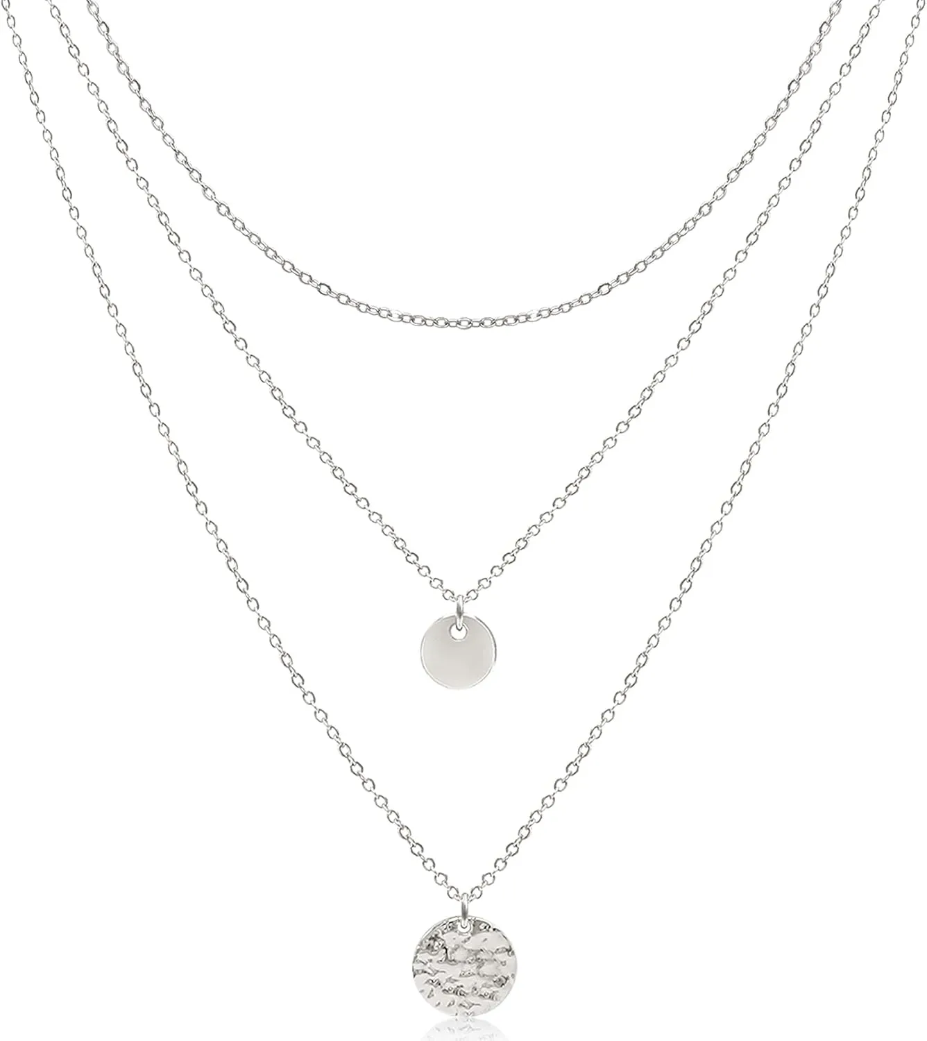 Aisansty Dainty Layered Choker Necklaces Handmade Coin Tube Star Pearl Pendant Multilayer Adjustable Layering Chain Gold Plated Necklaces Set for Women