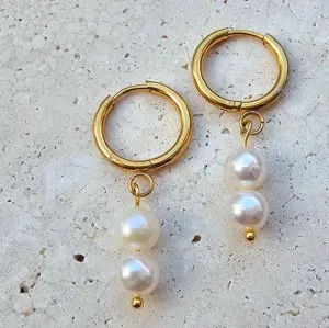 Akoya Pearl Hoop Earrings with Dangling