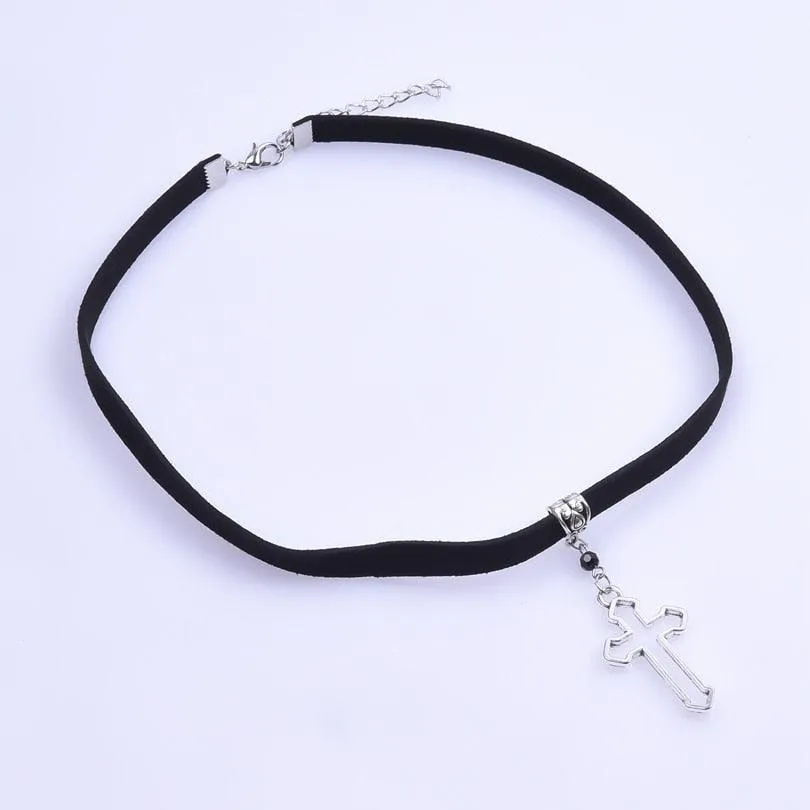 Amazing Gothic Religion Cross Cross Choker Aesthetic Design Pendant Necklaces For Women -  Christian Jewellery