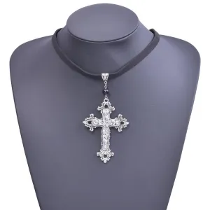 Amazing Gothic Religion Cross Cross Choker Aesthetic Design Pendant Necklaces For Women -  Christian Jewellery