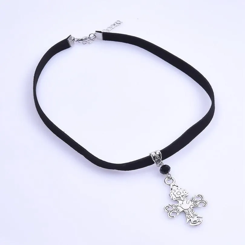 Amazing Gothic Religion Cross Cross Choker Aesthetic Design Pendant Necklaces For Women -  Christian Jewellery