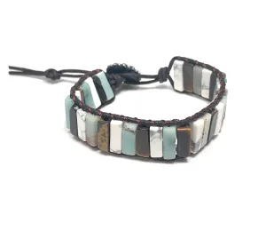 Amazonite, Tigers Eye and White Turquoise Bracelet