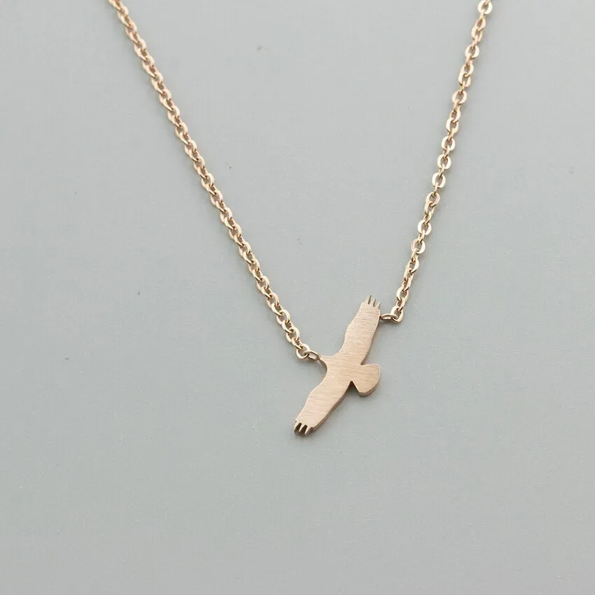 American Flying Eagle Necklace For Women Men Bird Animal Jewelry Gold