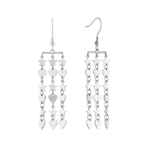 Amor Drop Dangle Earrings Silver